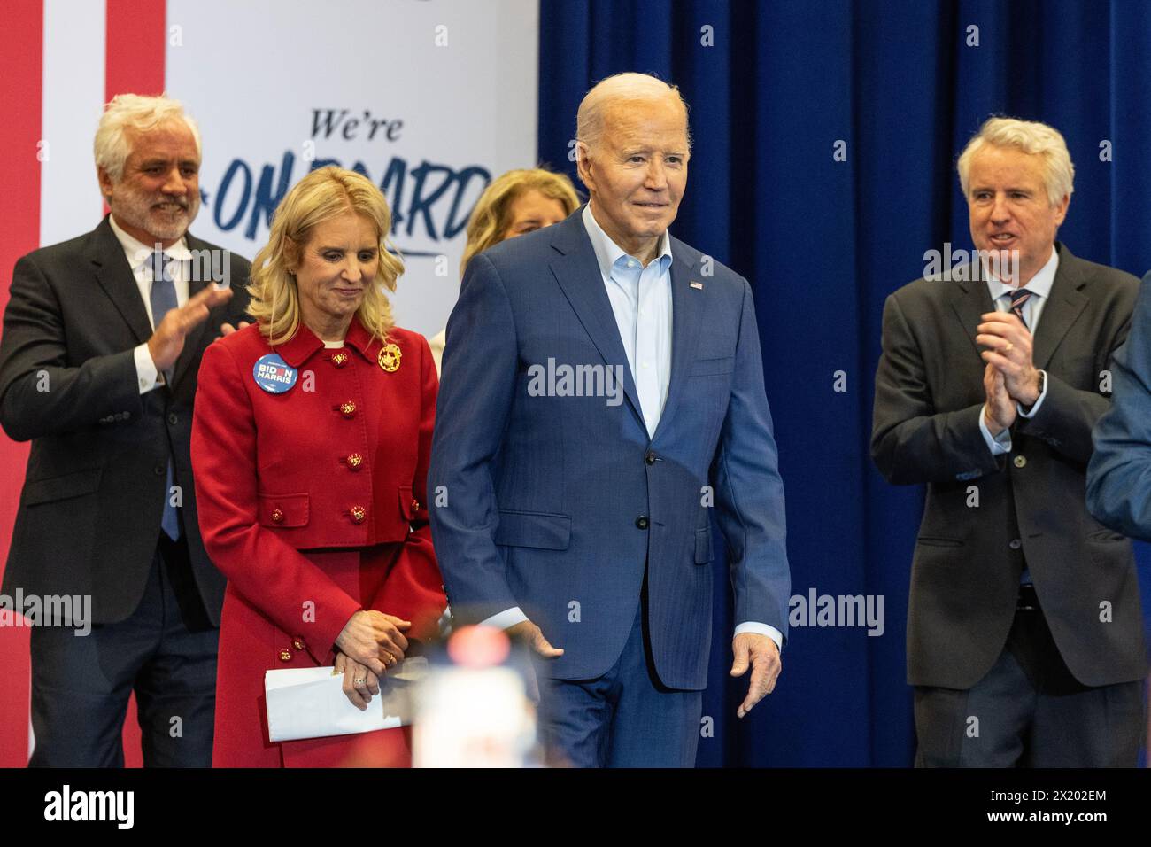President Joe Biden Jr. arrives on stage at campaign rally at Martin ...