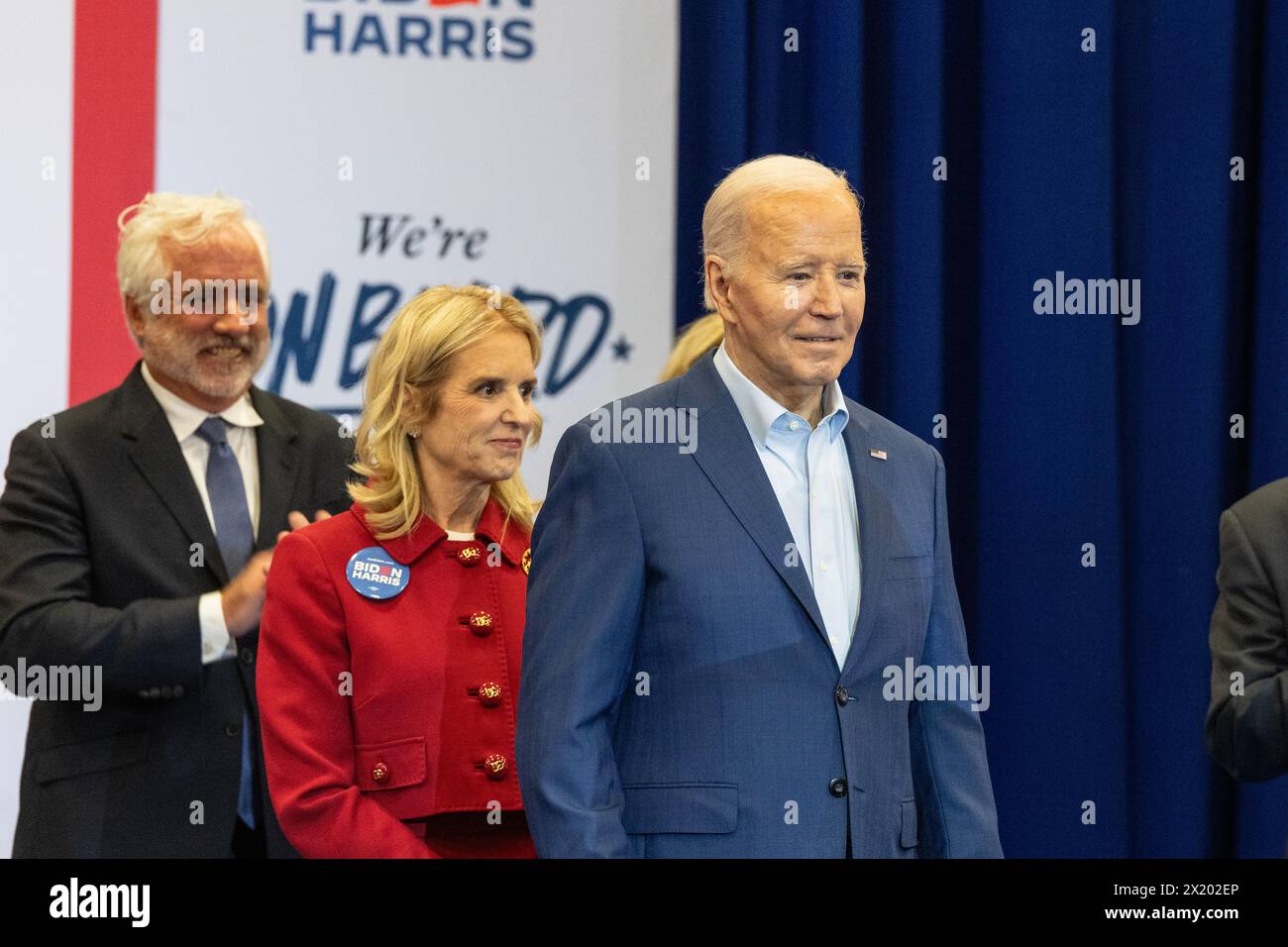 Biden Pa Rally President Joe Biden Jr. arrives on stage at campaign rally at Martin ...