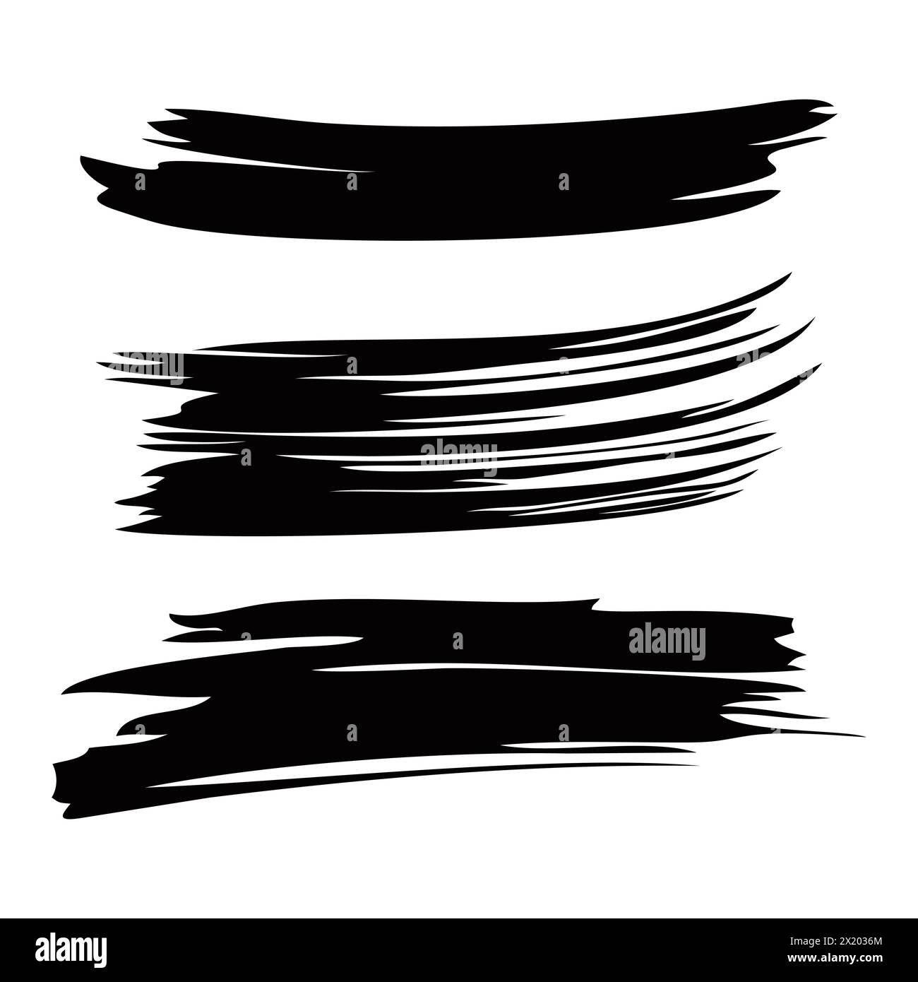 Brush strokes. Vector paintbrush set, brush strokes templates. Grunge ...