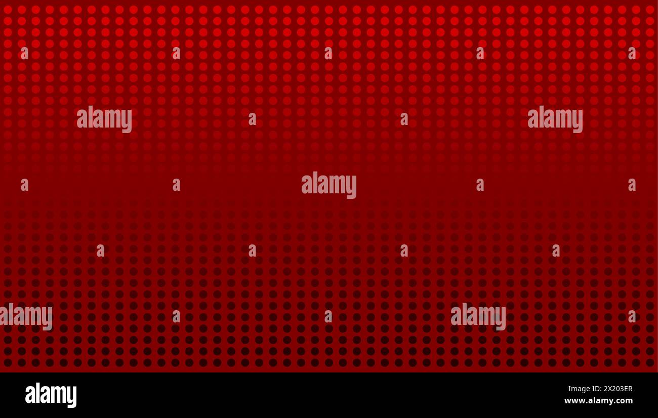 dot halftone gradient on red background Stock Vector