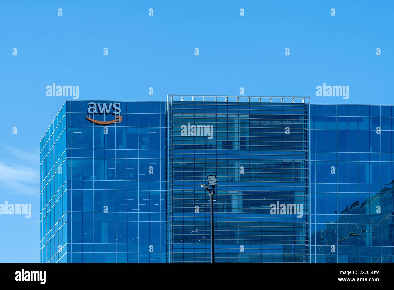 aws (Amazon Web Services) office in Houston, Texas, USA. Stock Photo