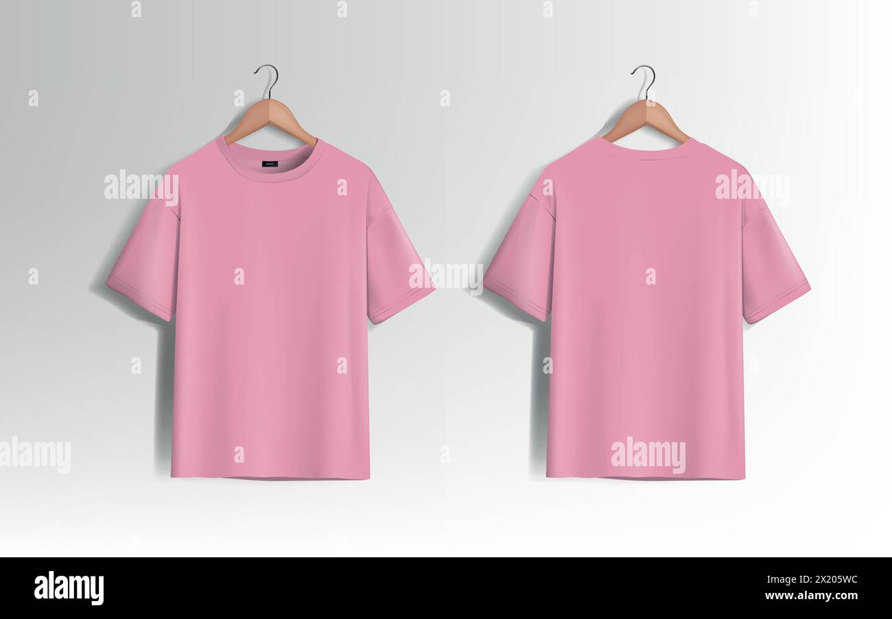 Blank pink t shirt front back Stock Vector Images Alamy