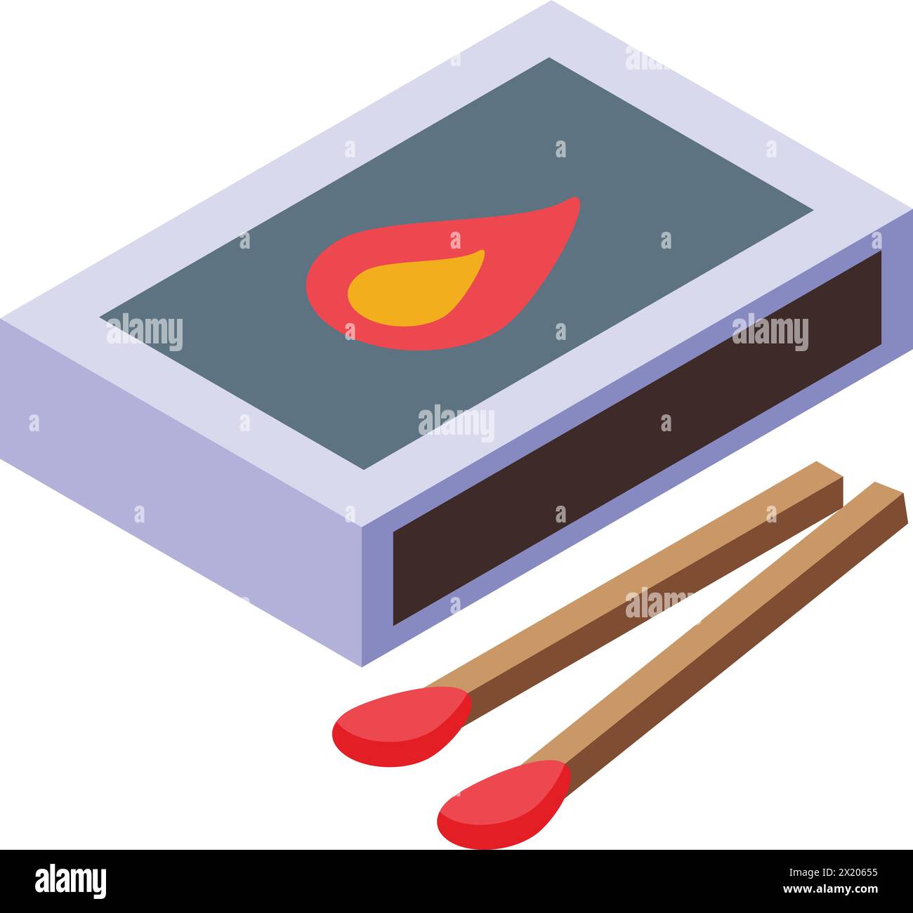 Matches box icon isometric vector. Wooden material. Modern design Stock Vector