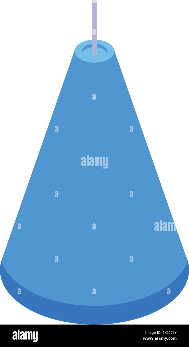 Festive blue petard icon isometric vector. Pyramid form. Modern design Stock Vector