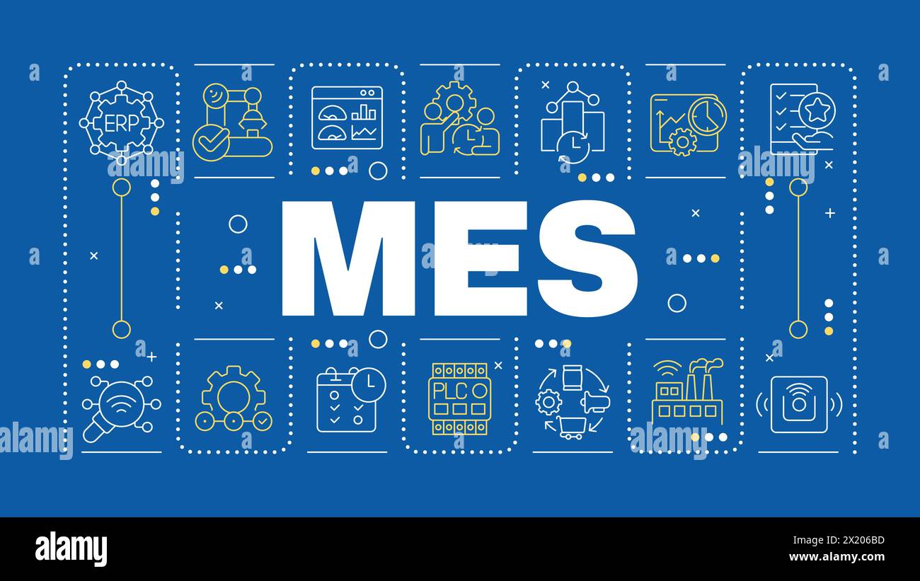 MES blue word concept Stock Vector