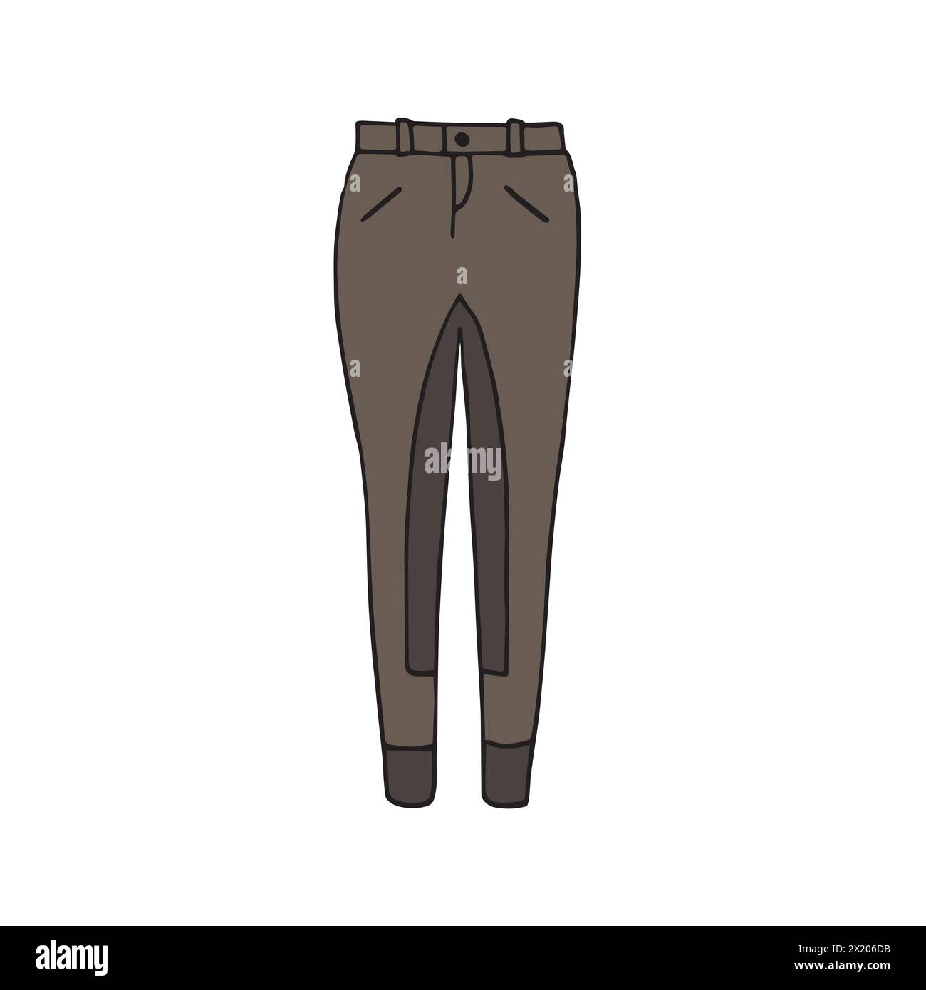 Vector hand drawn doodle sketch colored horse riding breeches isolated ...