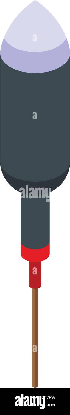 Petard rocket stick icon isometric vector. Explosive element. Party shape Stock Vector