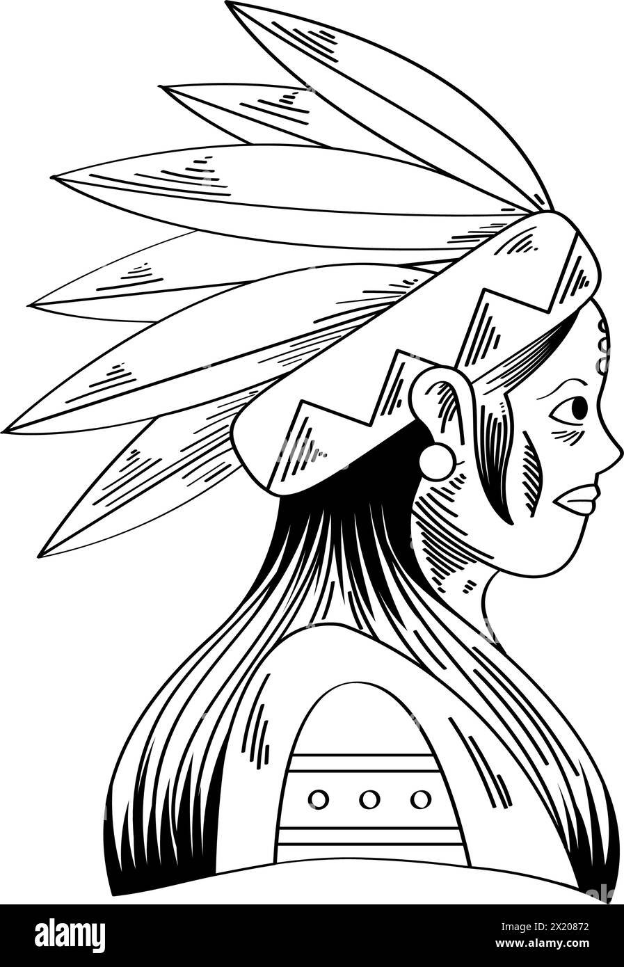 native american girl design illustration Stock Vector Image & Art - Alamy