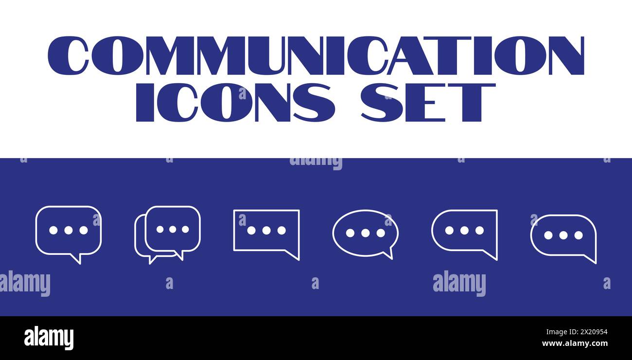 Line Communication Message Icons Set Vector Msg texting Vector Icons Set Stock Vector