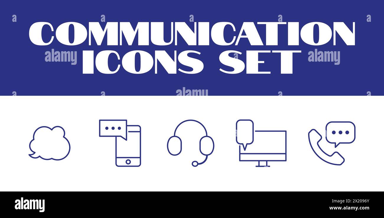 Line Communication Message Icons Set Vector Msg texting Vector Icons Set Stock Vector