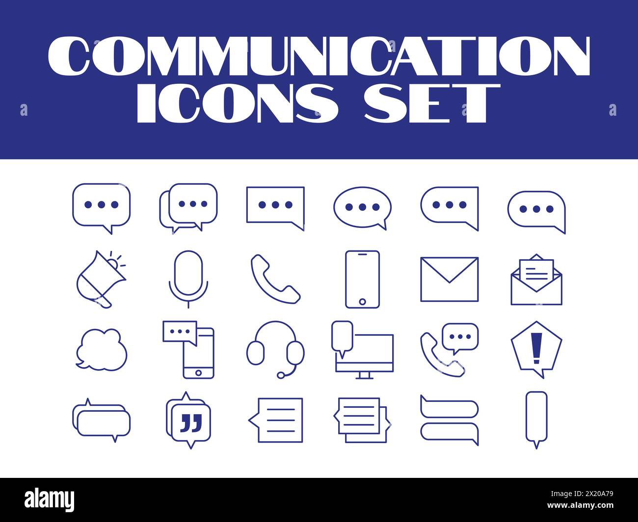 Line Communication Message Icons Set Vector Msg texting Vector Icons Set Stock Vector