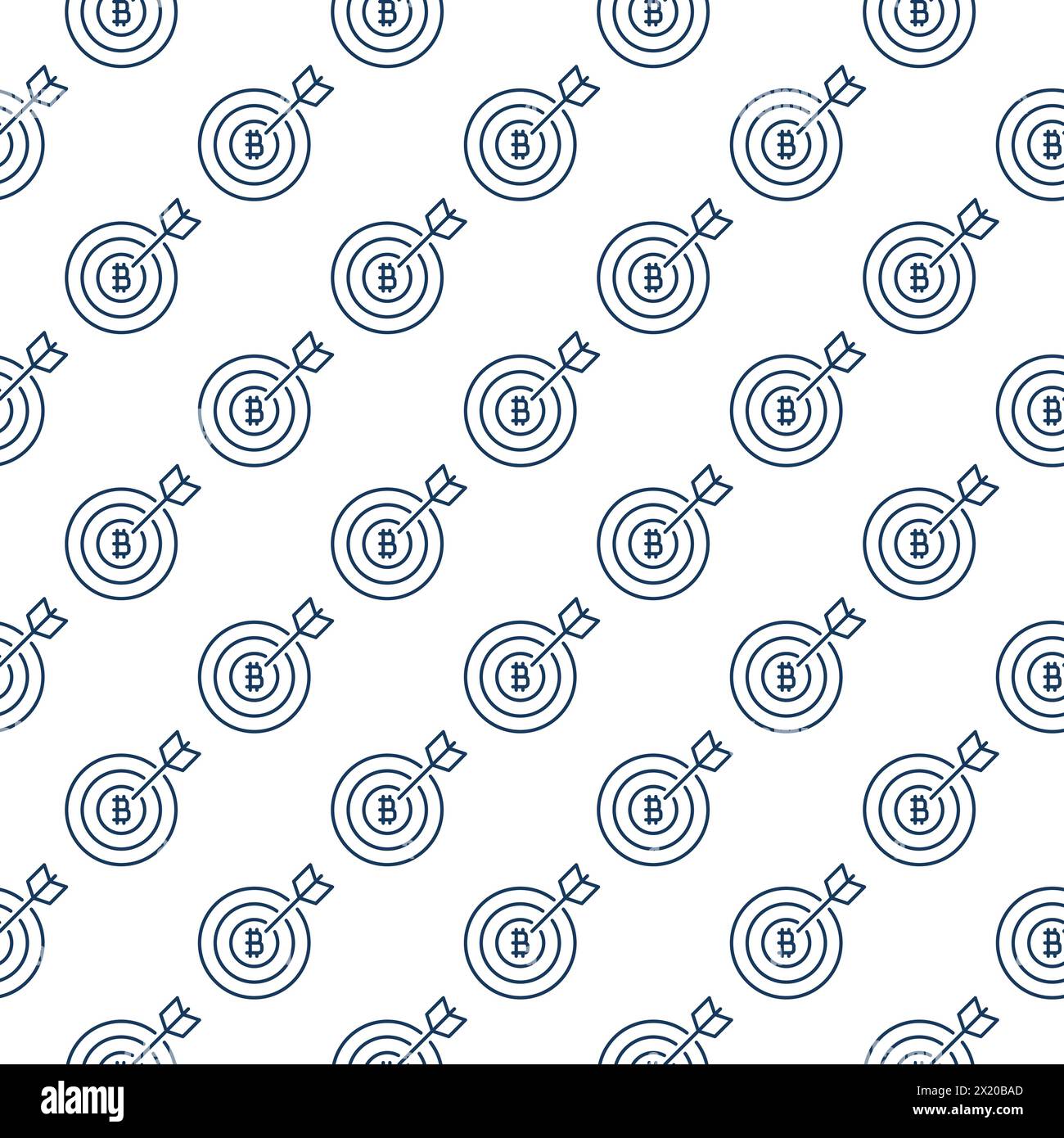 Cryptocurrency Target with Arrow vector Bitcoin concept linear seamless pattern Stock Vector