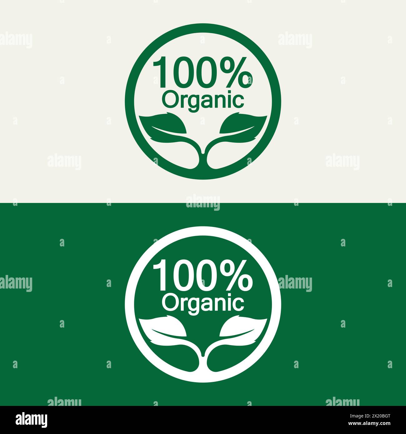 100 percent organic vector logo design can use for label hi-res stock ...