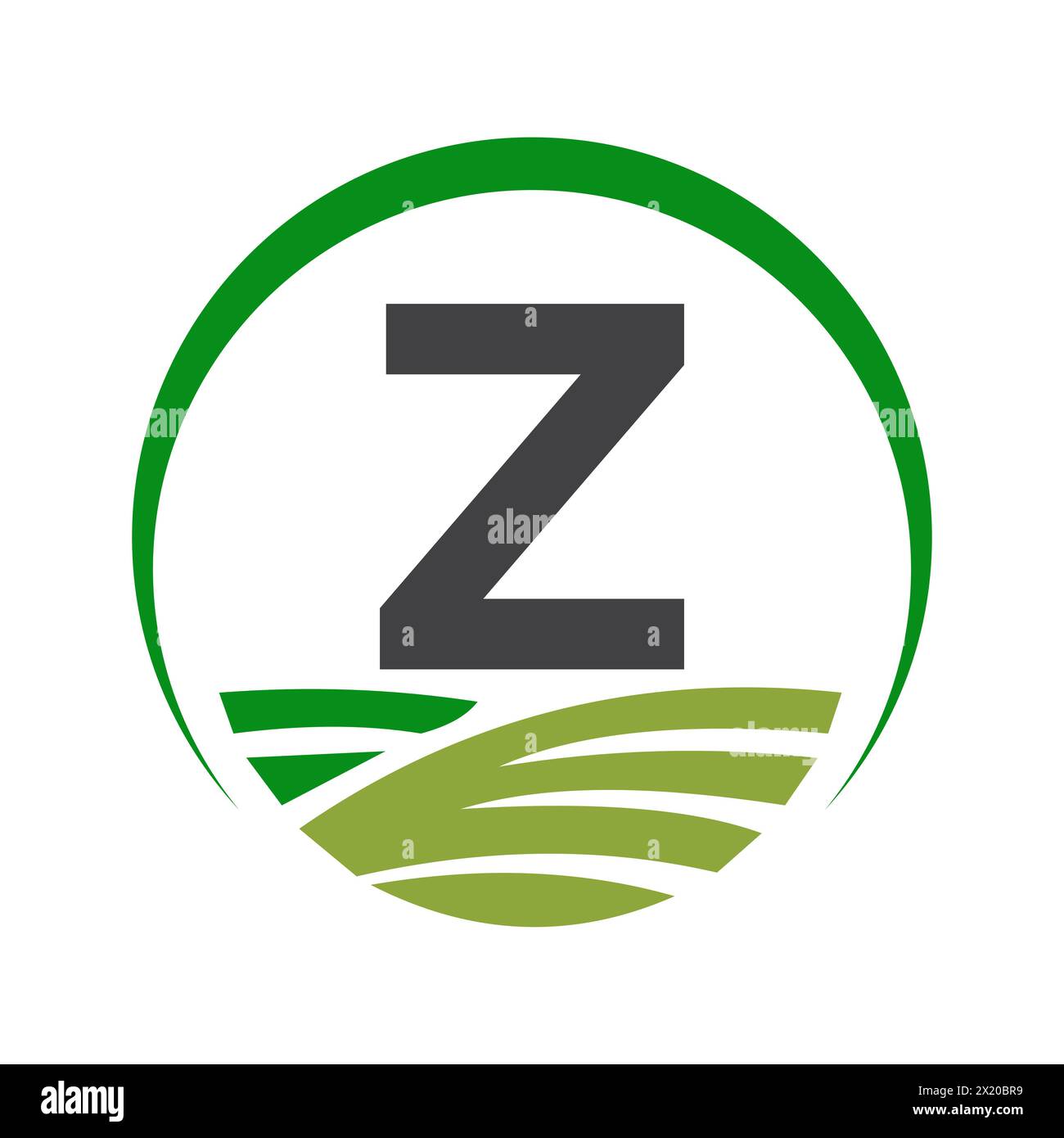 Agriculture Logo On Letter Z Concept For Farming Symbol Stock Vector