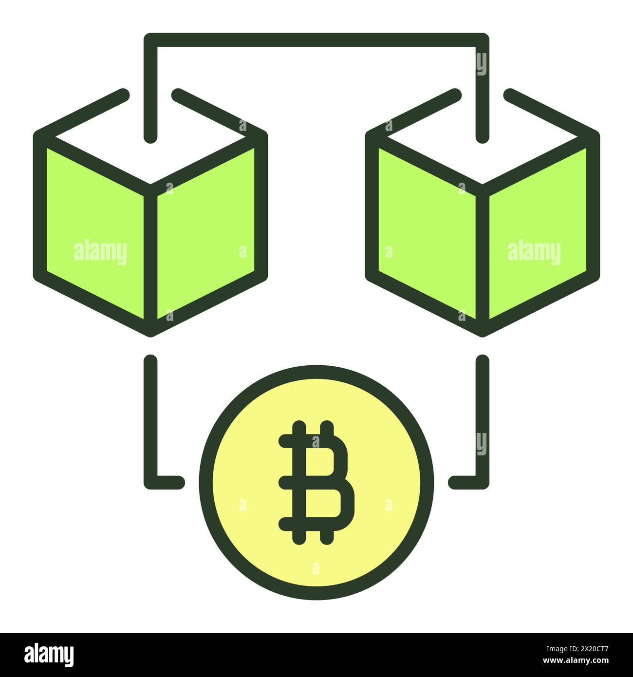 Bitcoin Blockchain Technology Crypto vector concept colored icon or symbol Stock Vector