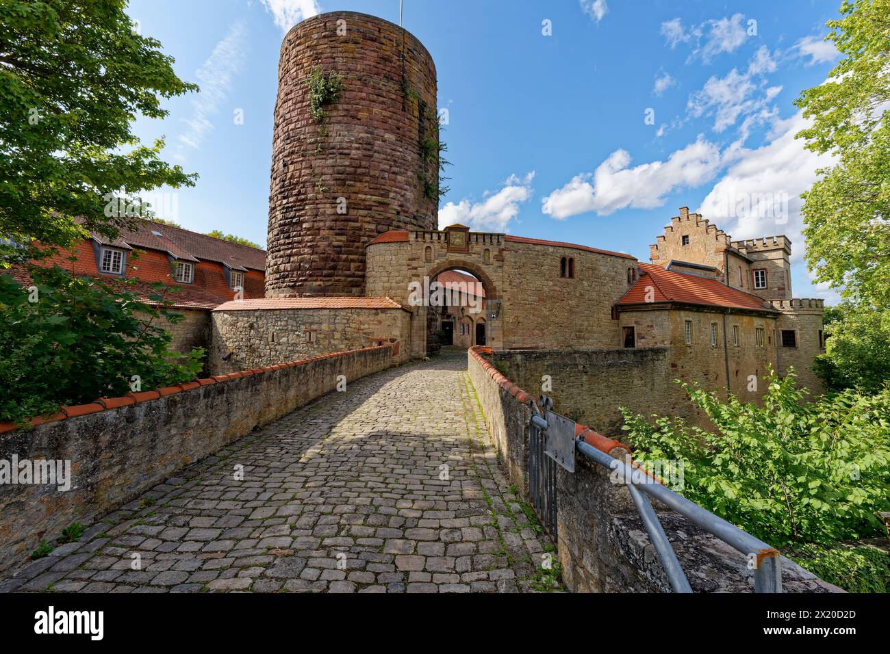 Saaleck Castle near the wine town of Hammelburg, Bad Kissingen district, Lower Franconia, Franconia, Bavaria, Germany Stock Photo