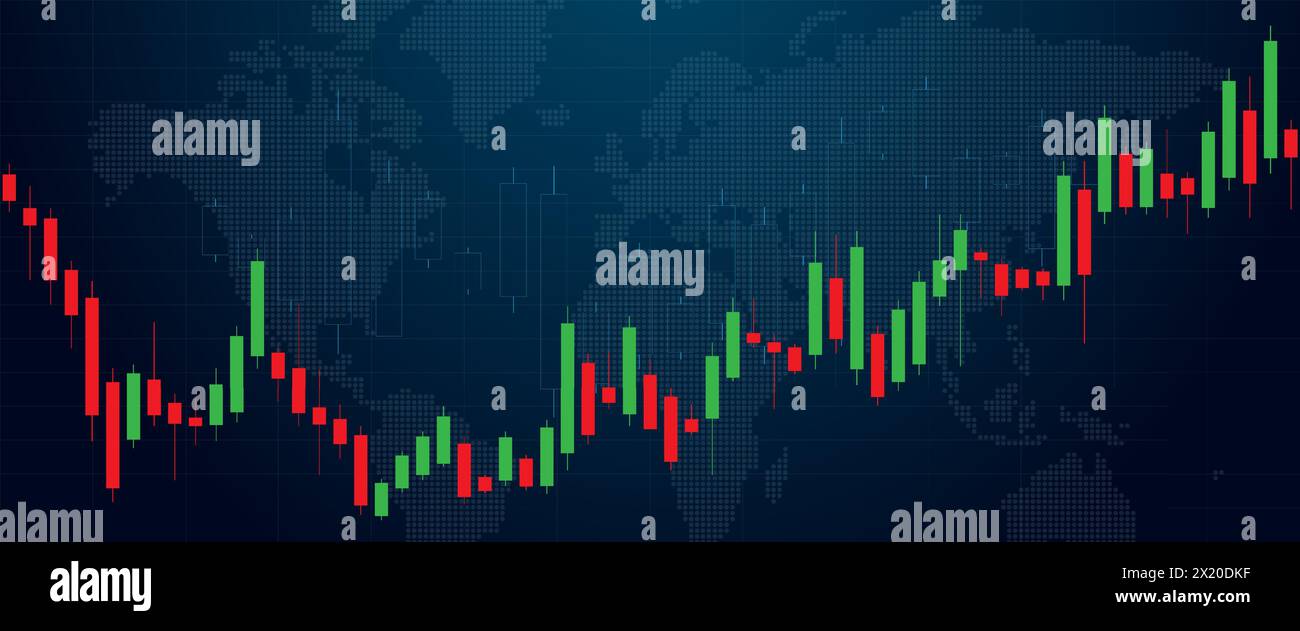 A chart of business candlesticks of investment trading on the stock ...