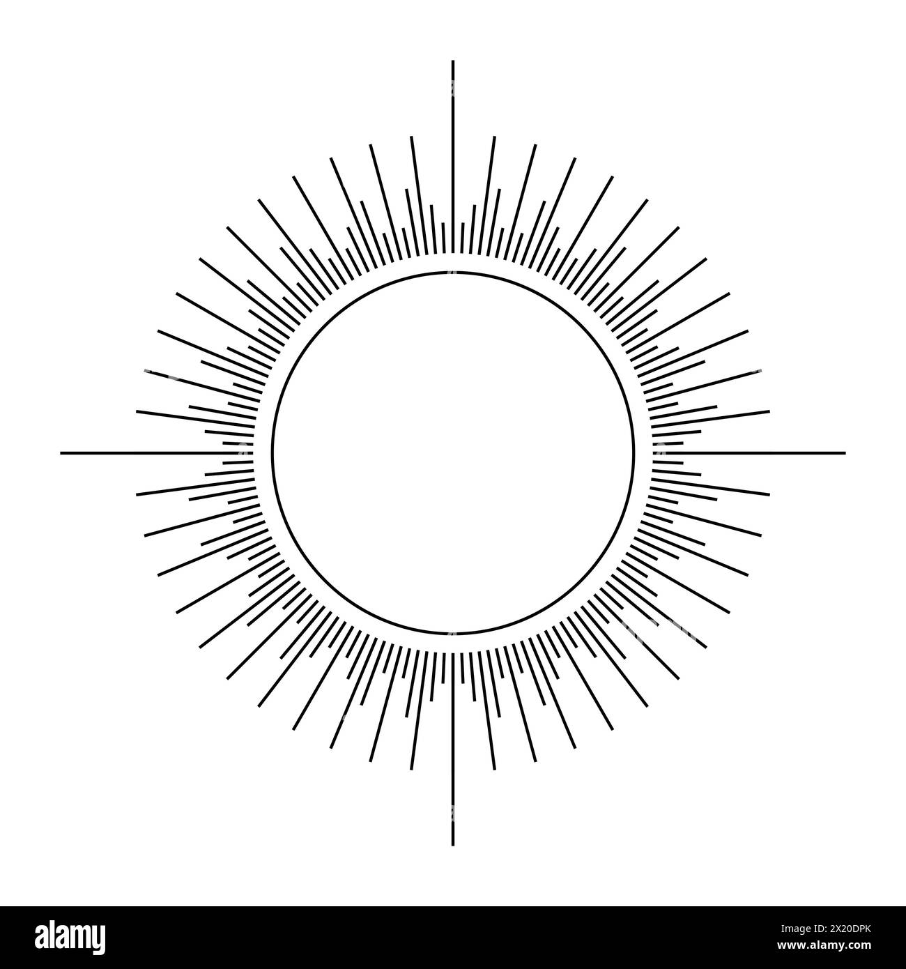 Fireworks.Vintage sunburst. Bursting sun rays. Logotype or lettering design element. Radial sunset beams. Vector illustration Stock Vector