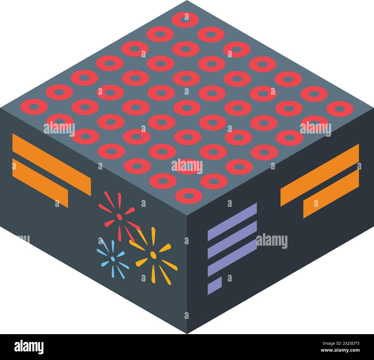 New petard box icon isometric vector. Sparkle explosion. Danger element Stock Vector