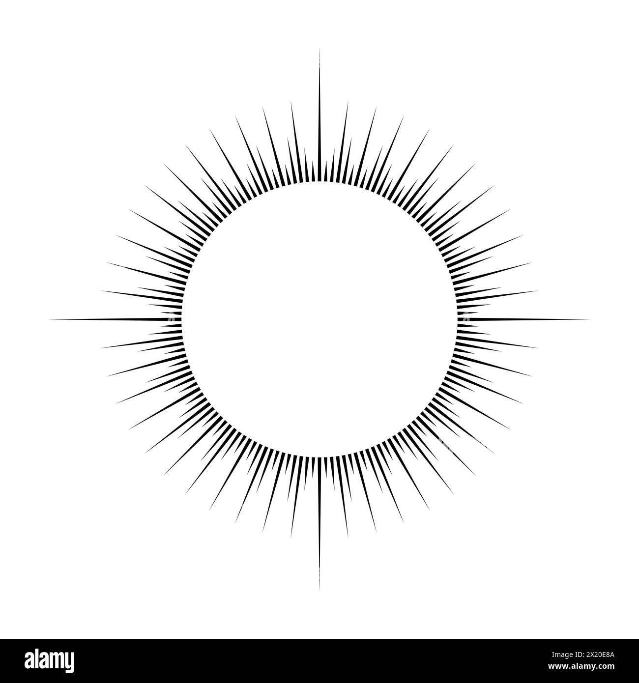 Fireworks.Vintage sunburst. Bursting sun rays. Logotype or lettering design element. Radial sunset beams. Vector illustration Stock Vector