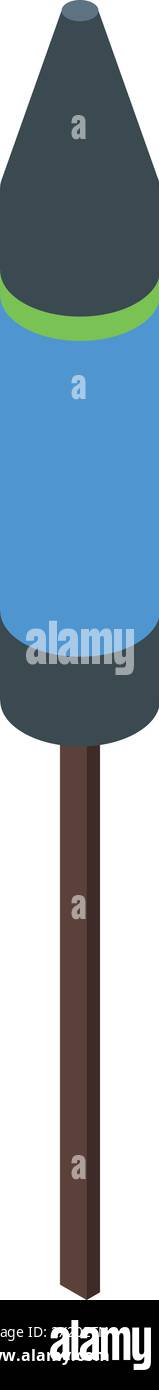 Wooden petard icon isometric vector. Cracker event. Carnival firework Stock Vector