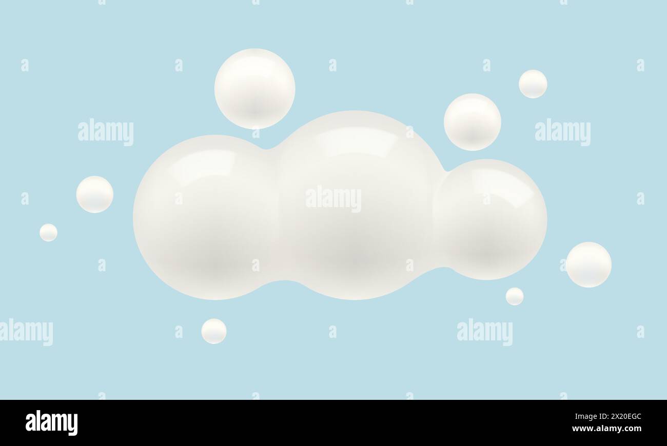 Vector abstract white cloud in realistic style. Vector digital cloud. Stock Vector