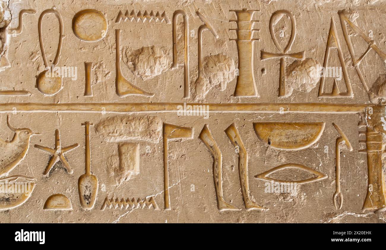 Ancient Egyptian artifacts and hieroglyphics Stock Photo - Alamy
