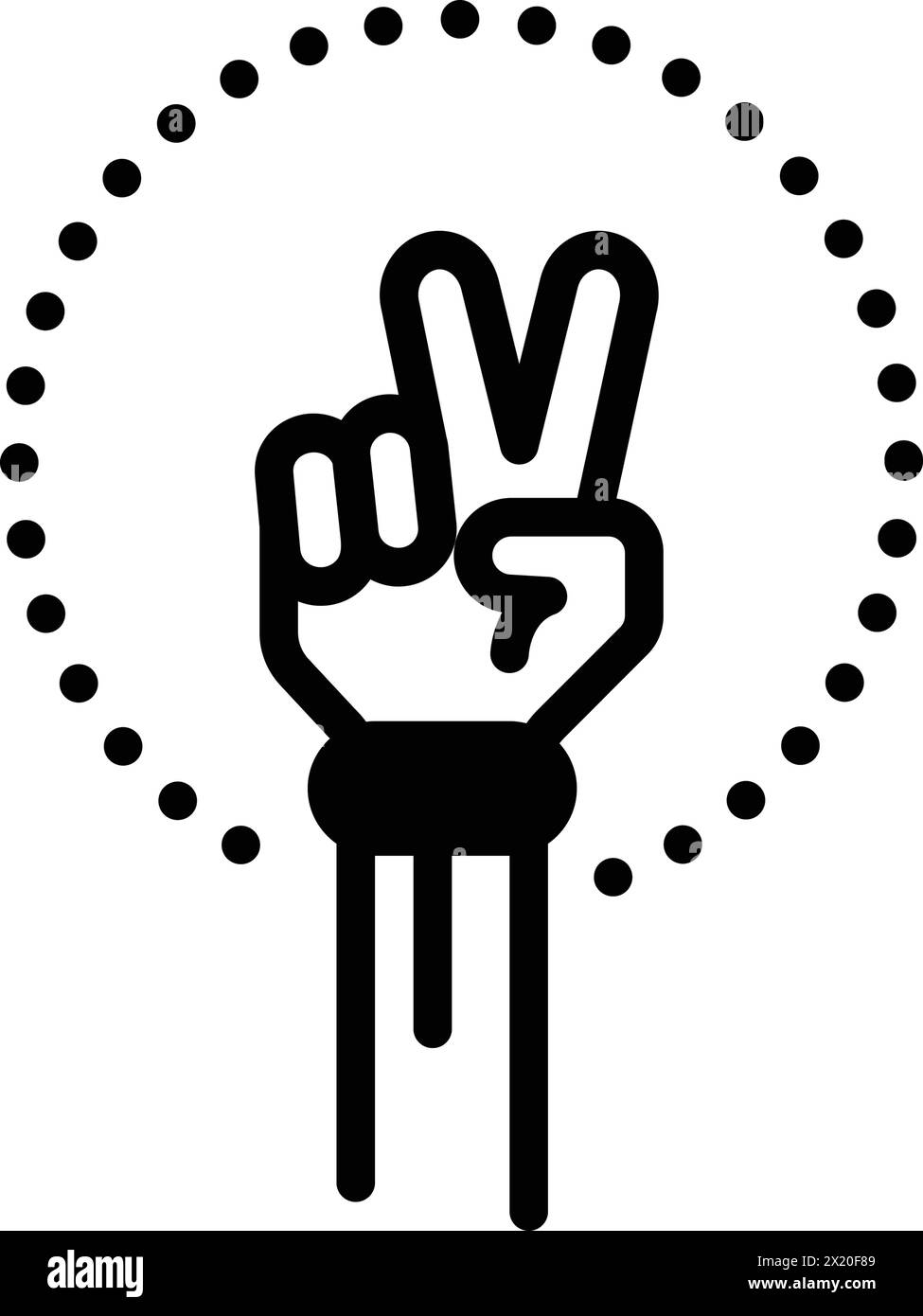 V sign hand signal Black and White Stock Photos & Images - Alamy