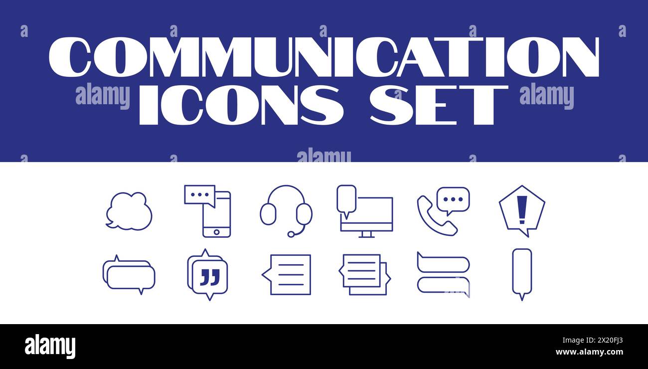 Line Communication Message Icons Set Vector Msg texting Vector Icons Set Stock Vector