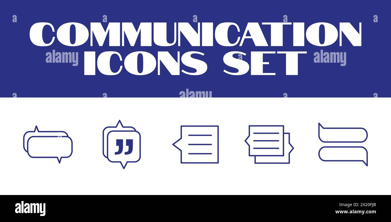 Line Communication Message Icons Set Vector Msg texting Vector Icons Set Stock Vector