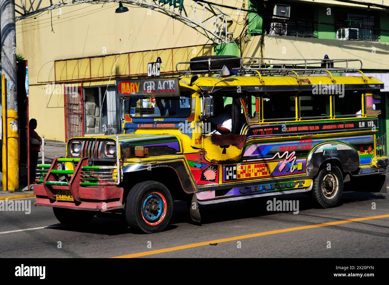 A colorful Jeepney in Cebu City, The Philippines. Stock Photo