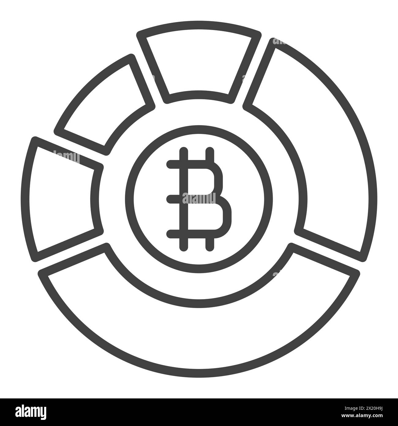 Bitcoin pie chart vector Crypto Trading Stats concept thin line icon or  design element Stock Vector Image & Art - Alamy