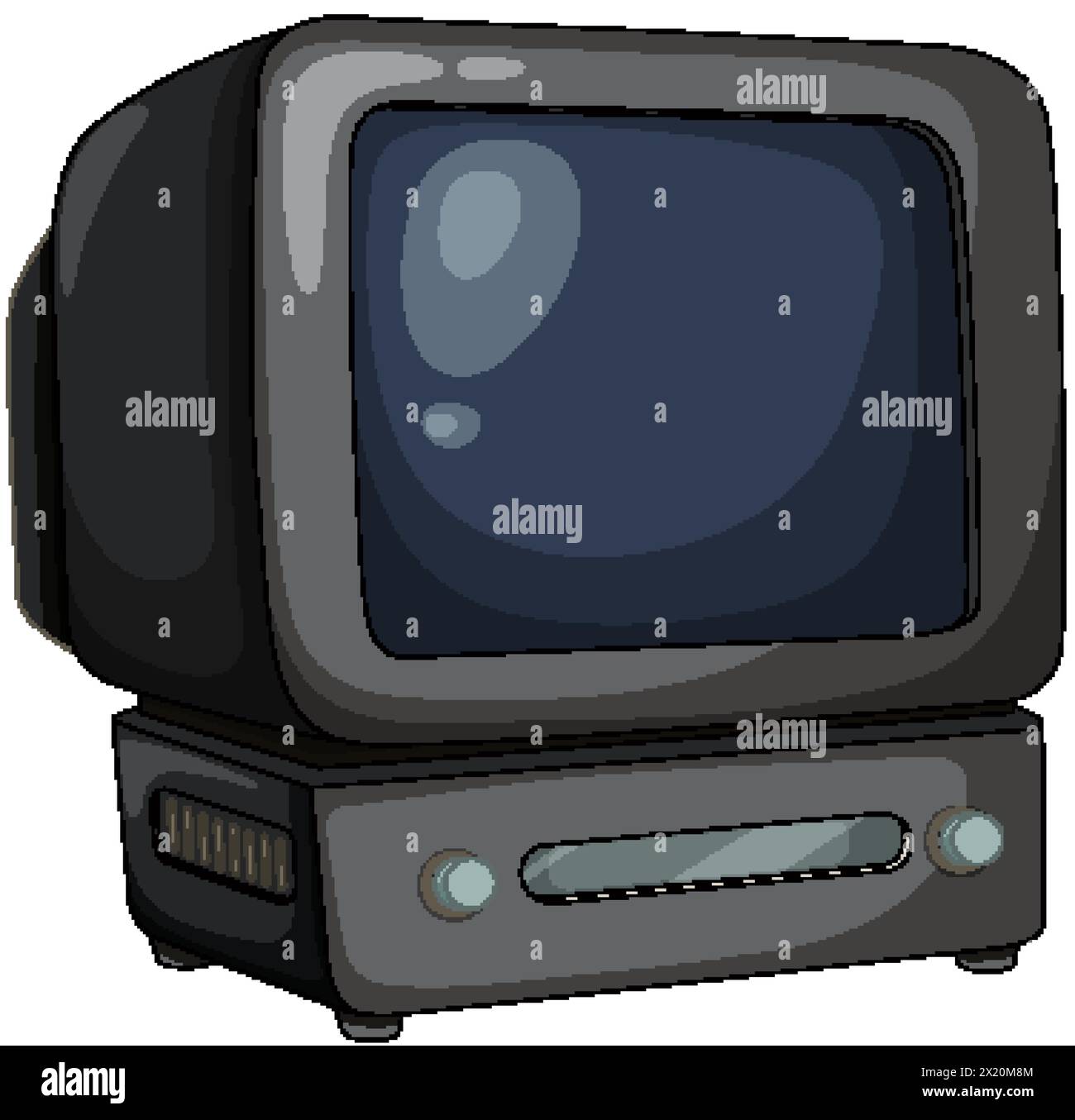 Vintage TV with blank screen, vector art Stock Vector