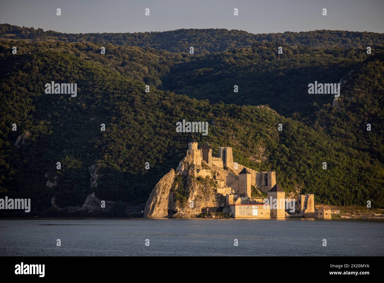 Golubac Fortress in the Iron Gates Gorge of the Danube, Golubac, Braničevo, Serbia, Europe Stock Photo
