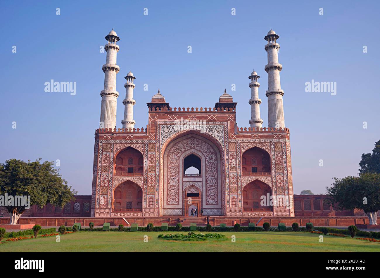 Entrance gate, South gate of Akbar's Tomb, Sikandra, Agra, Uttar Pradesh, India Stock Photo