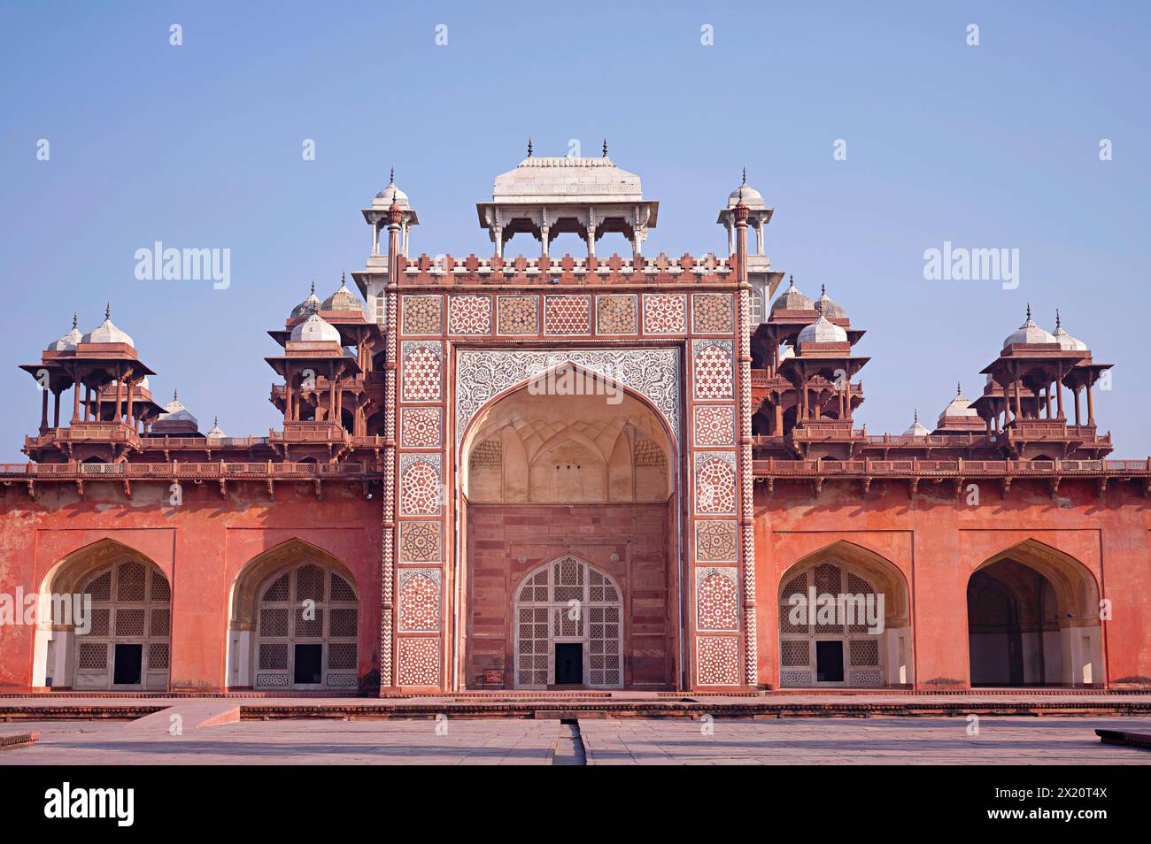 Partial view of the Akbar's Tomb, Sikandra, Agra, Uttar Pradesh, India Stock Photo