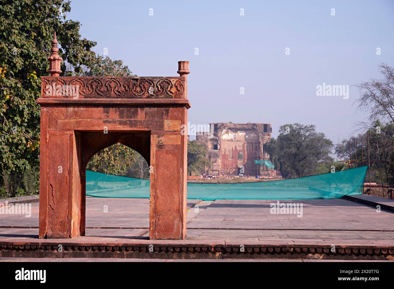 North gate of the Akbar's Tomb, Sikandra, Agra, Uttar Pradesh, India Stock Photo