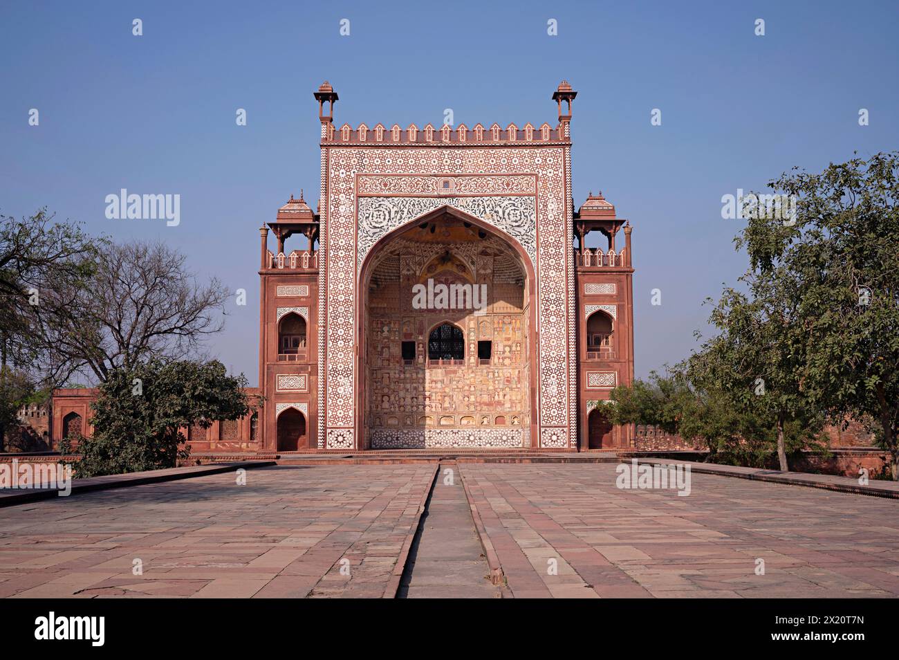 West gate of the Akbar's Tomb, Sikandra, Agra, Uttar Pradesh, India Stock Photo