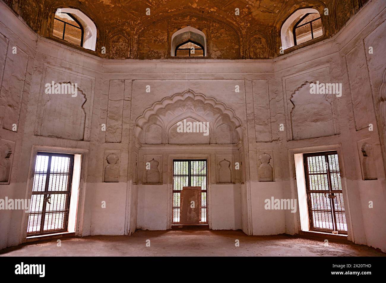 Interiors, Tomb of Sadiq Khan, Sikandra, Agra, Uttar Pradesh, India Stock Photo