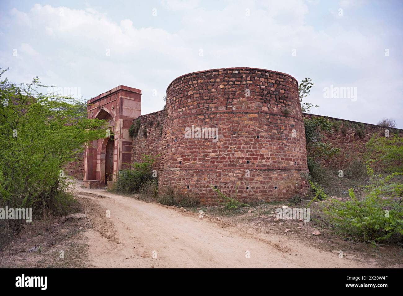 Fortification wall of Shergarh Fort, Dholpur, Rajasthan, India Stock Photo