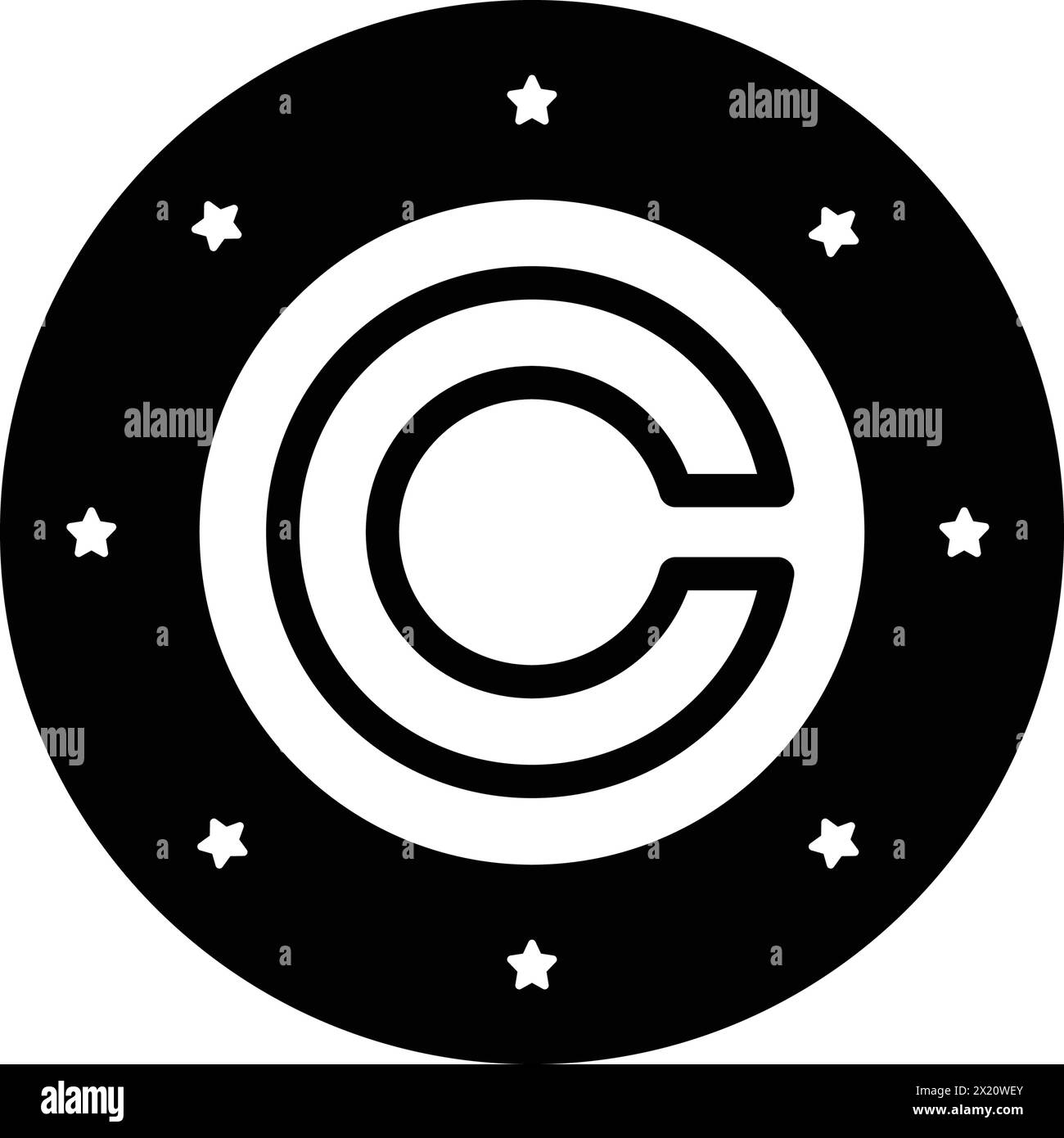 Icon for copyright, label Stock Vector