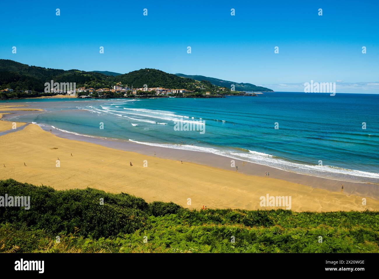 Beach and coast, Playa de Laida, Mundaka, Urdaibai Biosphere Reserve, near Bilbao, Bizkaia Province, Basque Country, Northern Spain, Spain Stock Photo