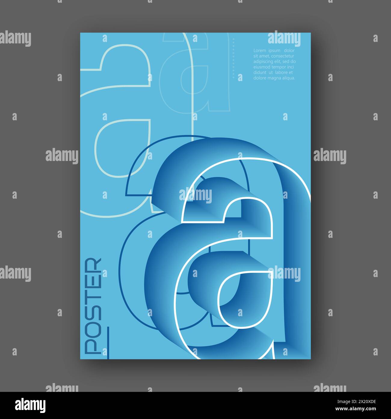 Stylized lowercase letter A. Template for poster, poster, cover ...