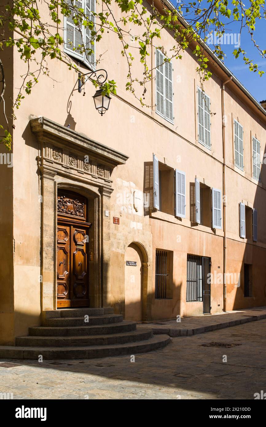 Door of the Bishop's Palace, Aix-en-Provence, France. Stock Photo
