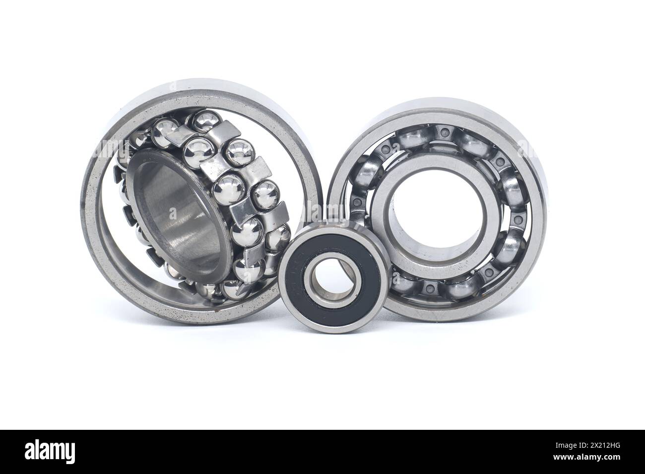 Double row roller bearing near deep groove ball bearing without seal
