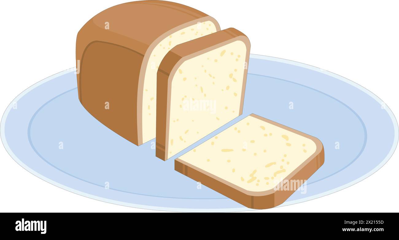 Bread placed in a plate vector illustration Stock Vector