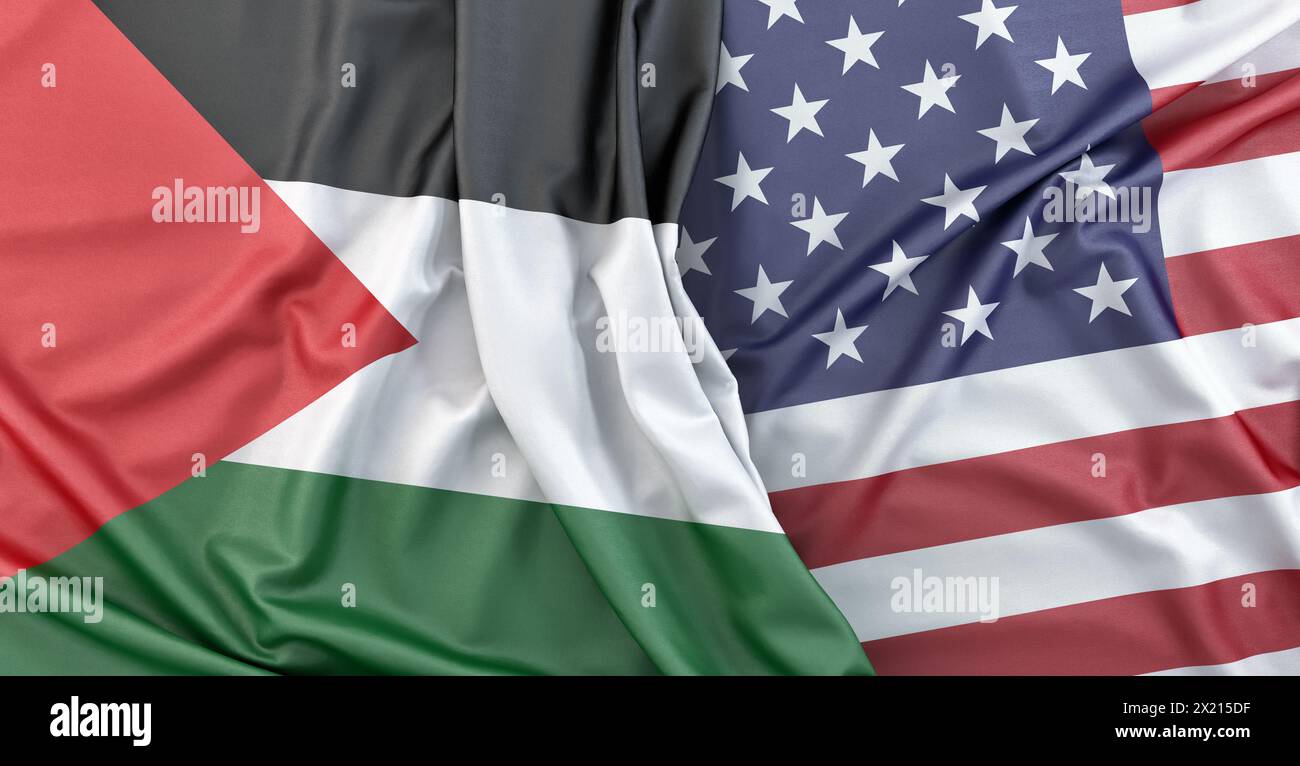 Flags of Palestine and USA. 3D Rendering Stock Photo - Alamy