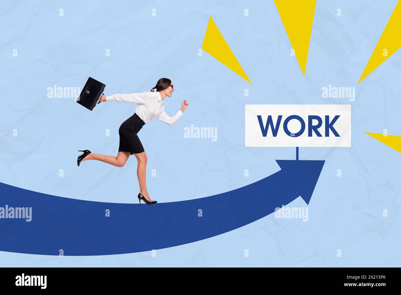 Trend artwork photo collage composite sketch image of young office ...