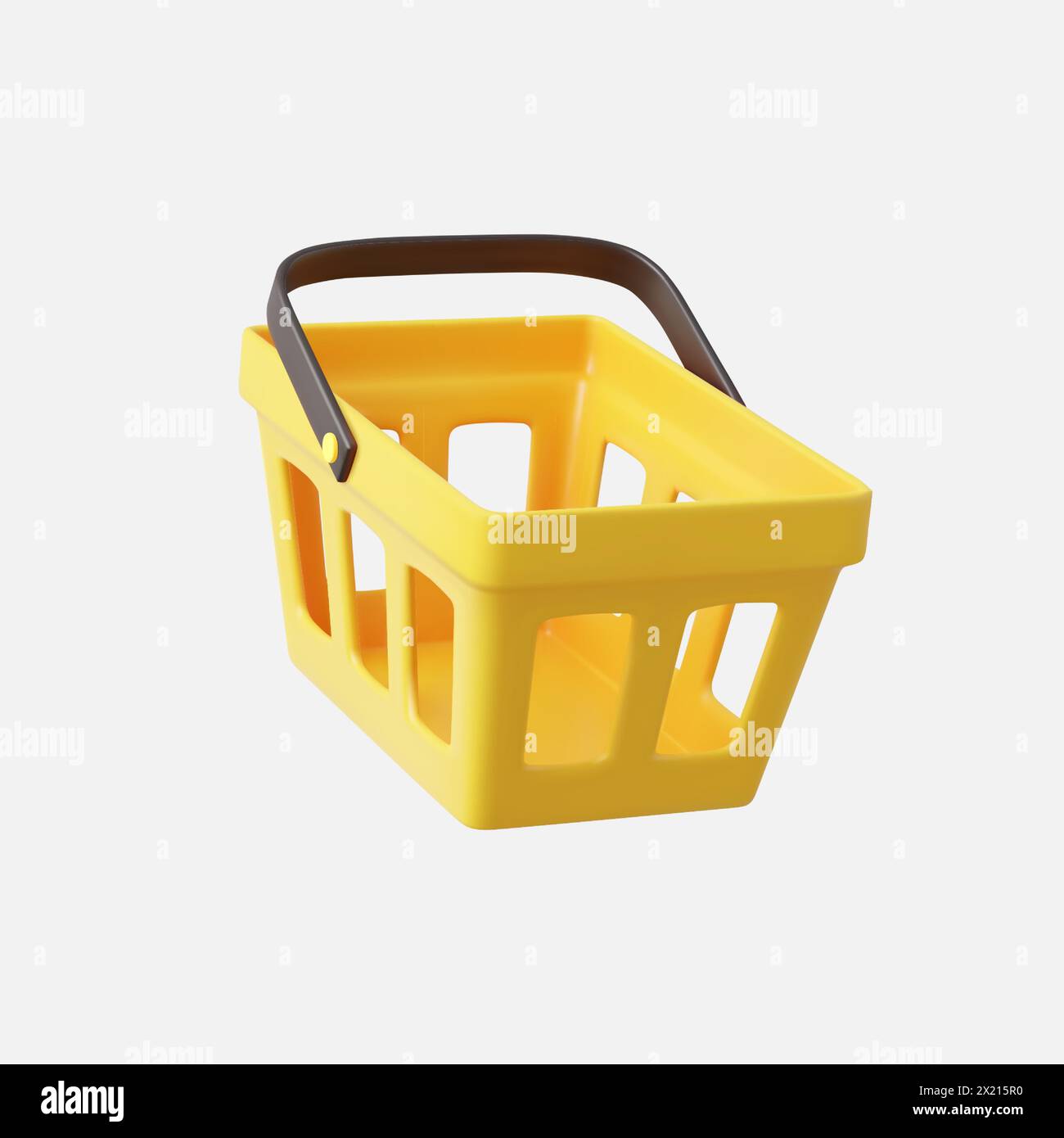 3d realistic shopping cart. Empty shopping basket. 3D Rendering. Vector