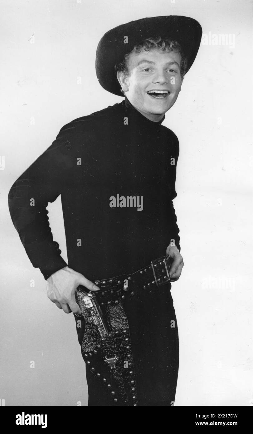 Wenger, Hans Juergen, German crooner, in cowboy costume, 1965, ADDITIONAL-RIGHTS-CLEARANCE-INFO-NOT-AVAILABLE Stock Photo